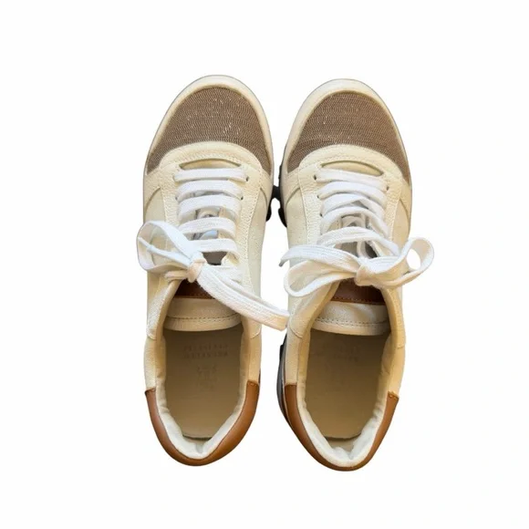 Brunello Cucinelli Low Top Sneakers Lace Up Monilli Shoes Authentic Size 39 - Picture 2 of 12